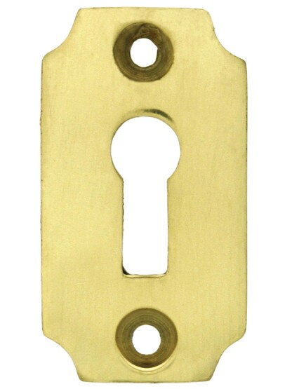 Cast Brass Plain Keyhole Cover in Un-Lacquered Brass.